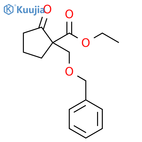 Cyclopentanecarboxylic acid, 2-oxo-1-[(phenylmethoxy)methyl]-, ethyl ester structure