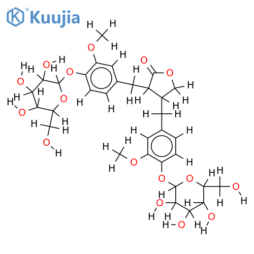 (8R,8'R)-matairesinol 4,4'-di-O-beta-D-glucopyranoside structure