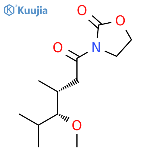 2-Oxazolidinone, 3-[(3R,4R)-4-methoxy-3,5-dimethyl-1-oxohexyl]-, rel- structure