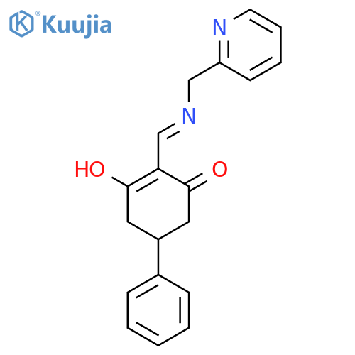 5-Phenyl-2-[(pyridin-2-ylmethylamino)methylidene]cyclohexane-1,3-dione structure