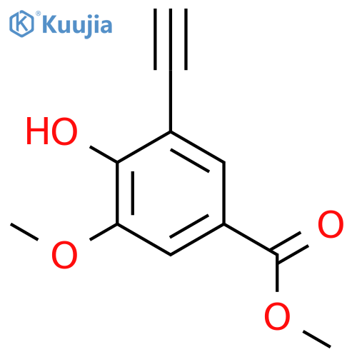 Benzoic acid, 3-ethynyl-4-hydroxy-5-methoxy-, methyl ester structure
