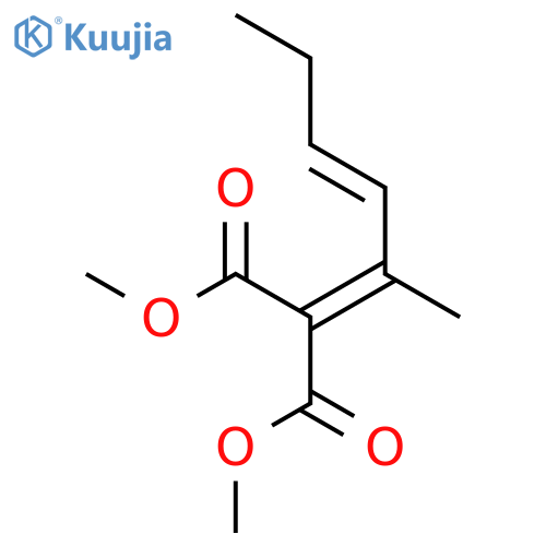 Propanedioic acid, [(2E)-1-methyl-2-pentenylidene]-, dimethyl ester structure