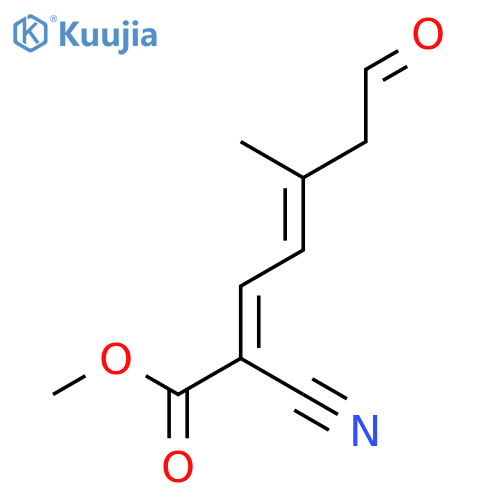 2,4-Heptadienoic acid, 2-cyano-5-methyl-7-oxo-, methyl ester, (2E,4E)- structure