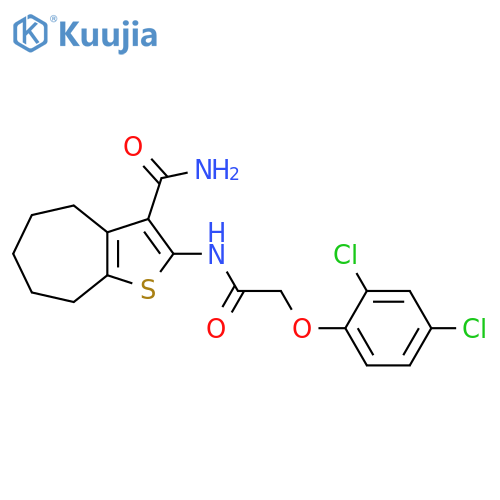 2-2-(2,4-dichlorophenoxy)acetamido-4H,5H,6H,7H,8H-cycloheptabthiophene-3-carboxamide structure