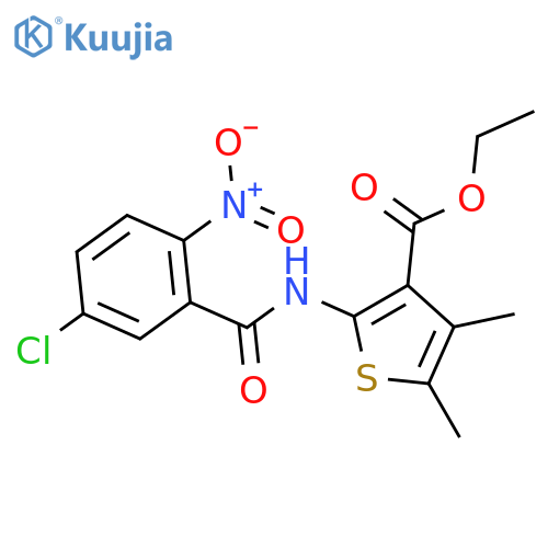 ethyl 2-(5-chloro-2-nitrobenzamido)-4,5-dimethylthiophene-3-carboxylate structure