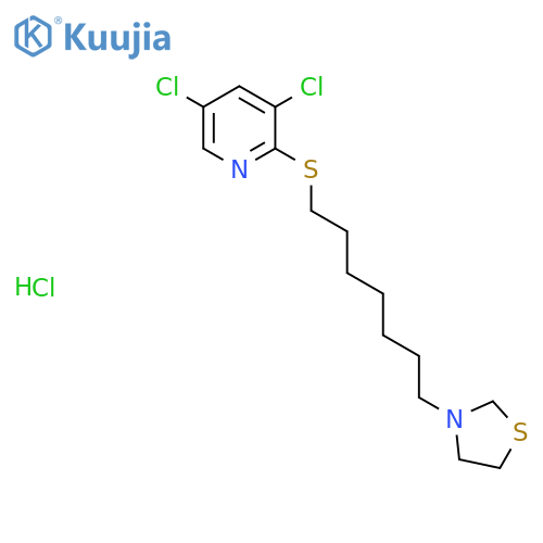 Thiazolidine, 3-(7-(3,5-dichloro-2-pyridyl)thioheptyl)-, hydrochloride structure