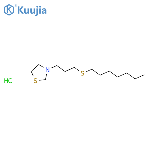 Thiazolidine, 3-(3-(heptylthio)propyl)-, hydrochloride structure