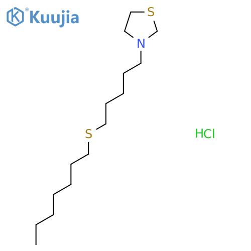 Thiazolidine, 3-(5-(heptylthio)pentyl)-, hydrochloride structure