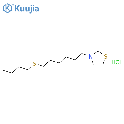 Thiazolidine, 3-(6-(butylthio)hexyl)-, hydrochloride structure