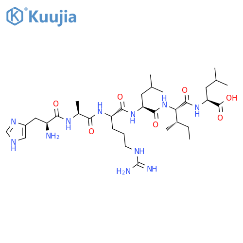 L-Leucine, L-histidyl-L-alanyl-L-arginyl-L-leucyl-L-isoleucyl- structure