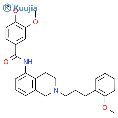 Benzamide, 3,4-dimethoxy-N-(1,2,3,4-tetrahydro-2-(3-(2-methoxyphenyl)propyl)-5-isoquinolinyl)- structure
