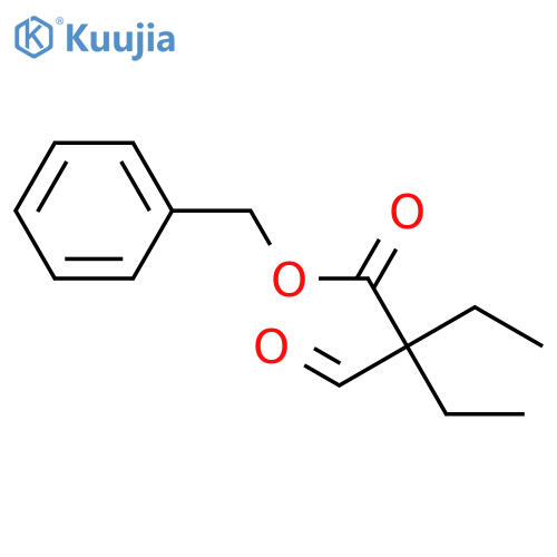 Butanoic acid, 2-ethyl-2-formyl-, phenylmethyl ester structure