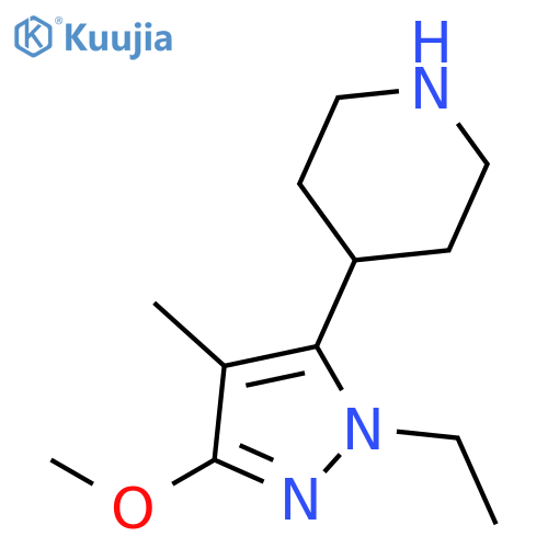 Piperidine,4-(1-ethyl-3-methoxy-4-methyl-1H-pyrazol-5-yl)- structure