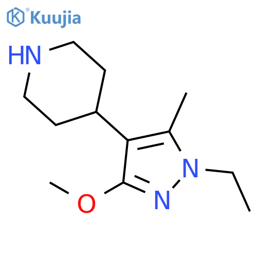 Piperidine,4-(1-ethyl-3-methoxy-5-methyl-1H-pyrazol-4-yl)- structure