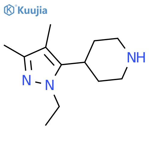 Piperidine,4-(1-ethyl-3,4-dimethyl-1H-pyrazol-5-yl)- structure