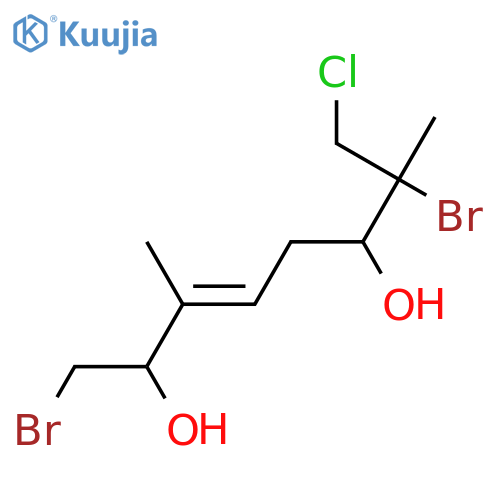 1,7-Dibromo-8-chloro-3,7-dimethyl-3-octene-2,6-diol; (2R*,3E,6R*,7S*)-form structure