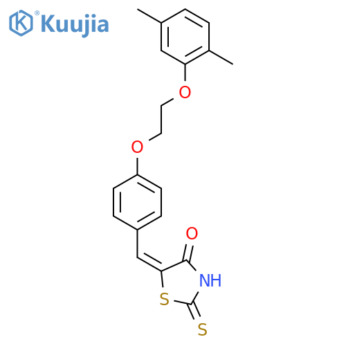 5-({4-[2-(2,5-dimethylphenoxy)ethoxy]phenyl}methylidene)-2-thioxo-1,3-thiazolidin-4-one structure