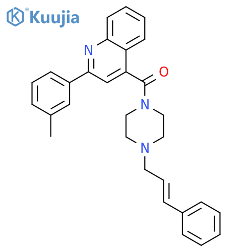 <br>2-(3-methylphenyl)-4-{[4-(3-phenyl-2-propen-1-yl)-1-piperazinyl]carbonyl}qu inoline structure