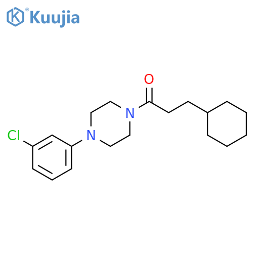 1-(3-chlorophenyl)-4-(3-cyclohexylpropanoyl)piperazine structure