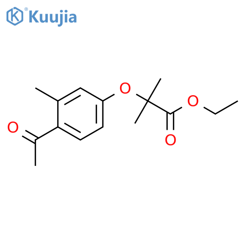 PROPANOIC ACID, 2-(4-ACETYL-3-METHYLPHENOXY)-2-METHYL-, ETHYL ESTER structure