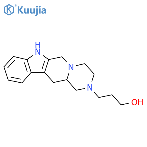 (+-)-3,4,6,7,12,12a-Hexahydropyrazino(1',2':1,6)pyrido(3,4-b)indole-2(1H)-propanol structure