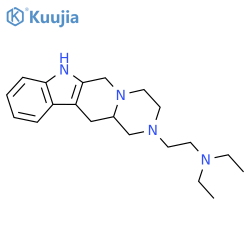 Pyrazino(1',2':1,6)pyrido(3,4-b)indole, 1,2,3,4,6,7,12,12a-octahydro-2-(2-diethylaminoethyl)-, DL- structure
