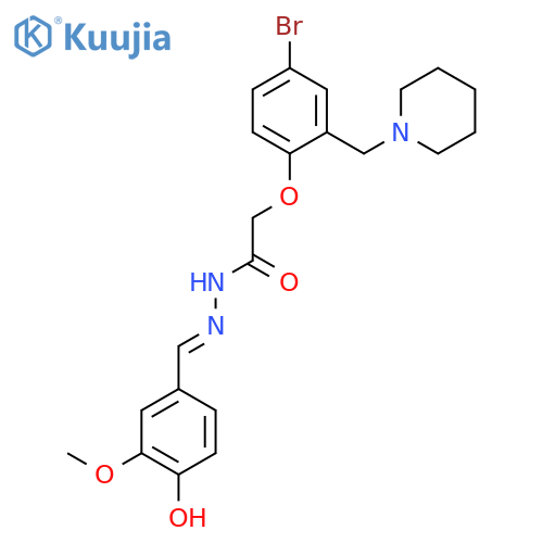 2-[4-Bromo-2-(piperidin-1-ylmethyl)phenoxy]-N-[(E)-(4-hydroxy-3-methoxyphenyl)methylideneamino]acetamide structure