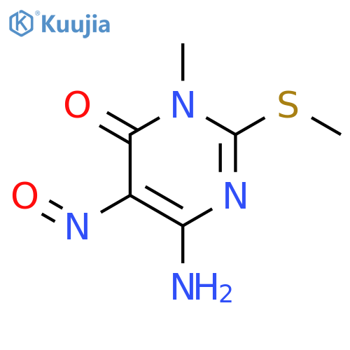 6-Amino-3-methyl-2-methylsulfanyl-5-nitrosopyrimidin-4-one structure