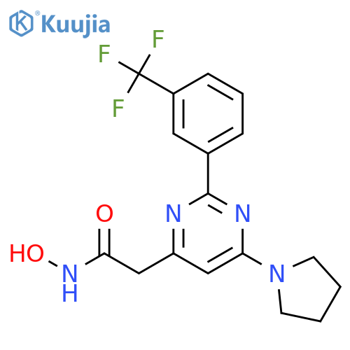 4-Pyrimidineacetamide, N-hydroxy-6-(1-pyrrolidinyl)-2-(3-(trifluoromethyl)phenyl)- structure