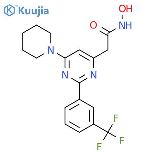 4-Pyrimidineacetamide, N-hydroxy-6-(1-piperidinyl)-2-(3-(trifluoromethyl)phenyl)- structure
