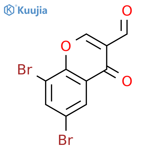 4H-1-Benzopyran-3-carboxaldehyde,6,8-dibromo-4-oxo- structure