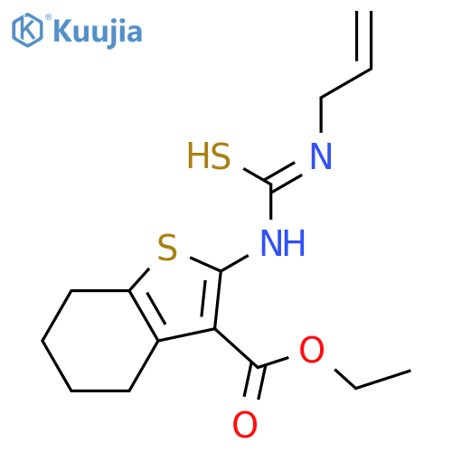 ethyl 2-[(prop-2-en-1-ylcarbamothioyl)amino]-4,5,6,7-tetrahydro-1-benzothiophene-3-carboxylate structure