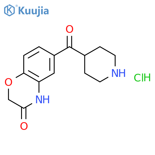 6-(piperidine-4-carbonyl)-3,4-dihydro-2H-1,4-benzoxazin-3-one hydrochloride structure
