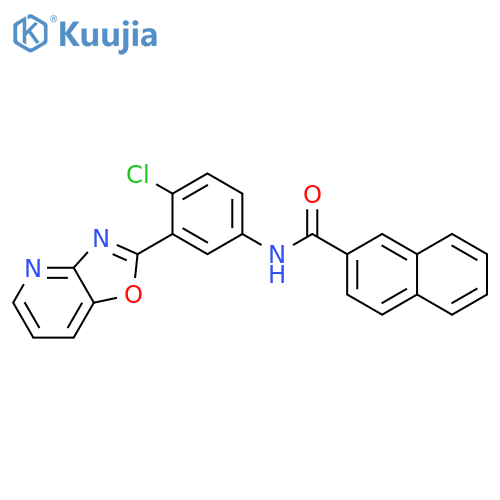 N-(4-chloro-3-[1,3]oxazolo[4,5-b]pyridin-2-ylphenyl)-2-naphthamide structure