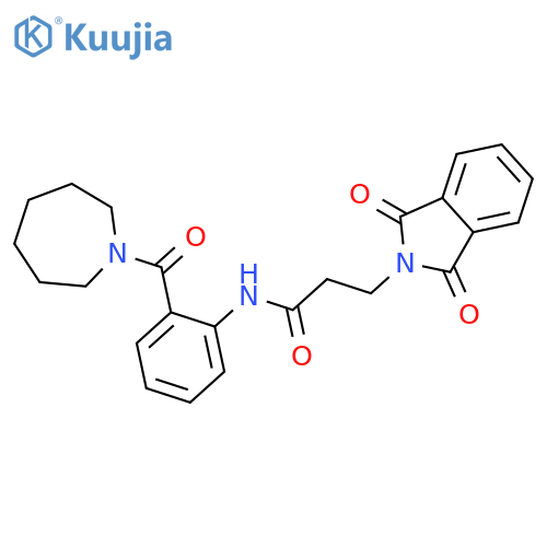 <br>N-[2-(1-azepanylcarbonyl)phenyl]-3-(1,3-dioxo-1,3-dihydro-2H-isoindol-2-yl) propanamide structure
