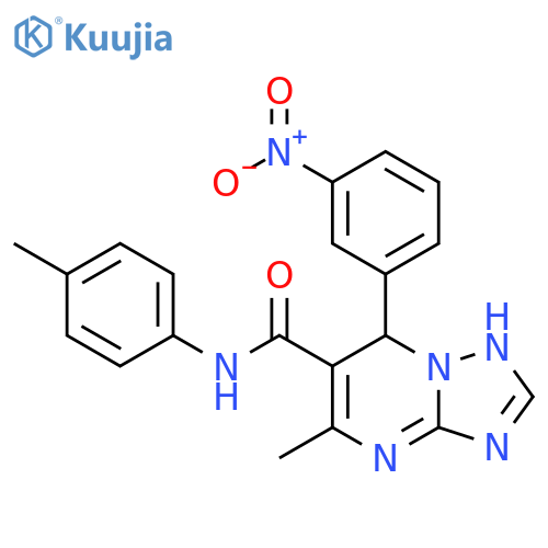 5-methyl-N-(4-methylphenyl)-7-(3-nitrophenyl)-4H,7H-1,2,4triazolo1,5-apyrimidine-6-carboxamide structure