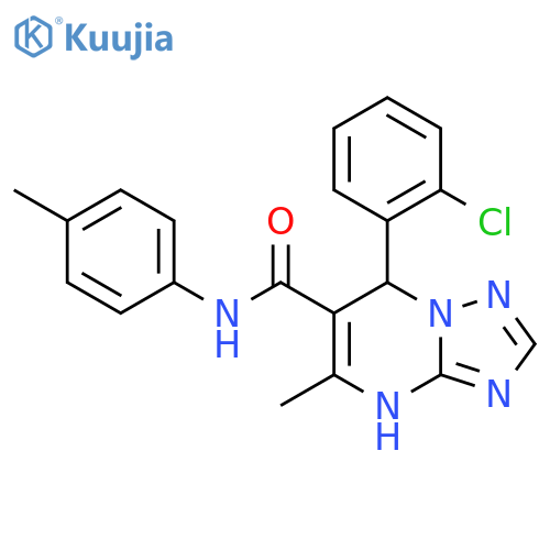 7-(2-chlorophenyl)-5-methyl-N-(4-methylphenyl)-4H,7H-1,2,4triazolo1,5-apyrimidine-6-carboxamide structure