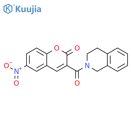 6-nitro-3-(1,2,3,4-tetrahydroisoquinoline-2-carbonyl)-2H-chromen-2-one structure