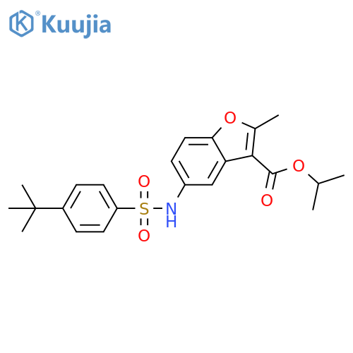 propan-2-yl 5-(4-tert-butylbenzenesulfonamido)-2-methyl-1-benzofuran-3-carboxylate structure