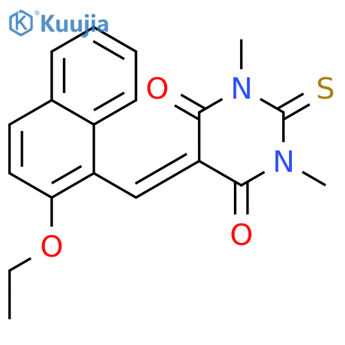 <br>5-[(2-ethoxy-1-naphthyl)methylene]-1,3-dimethyl-2-thioxodihydro-4,6(1H,5H)- pyrimidinedione structure