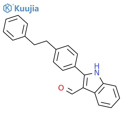 1H-Indole-3-carboxaldehyde, 2-[4-(2-phenylethyl)phenyl]- structure