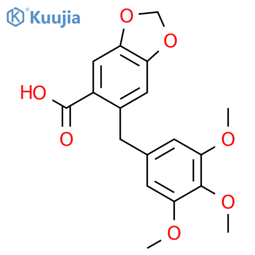 1,3-Benzodioxole-5-carboxylic acid, 6-[(3,4,5-trimethoxyphenyl)methyl]- structure