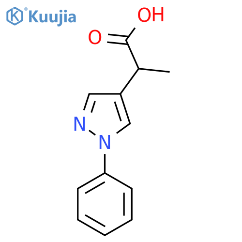 2-(1-phenyl-1H-pyrazol-4-yl)propanoic acid structure