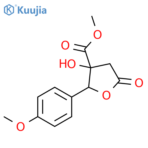 Tetrahydro-3-hydroxy-2-(4-methoxyphenyl)-5-oxo-3-furancarboxylic acid methyl ester structure