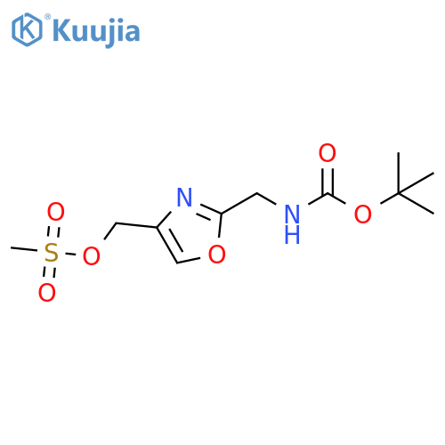 Carbamic acid, N-[[4-[[(methylsulfonyl)oxy]methyl]-2-oxazolyl]methyl]-, 1,1-dimethylethyl ester structure