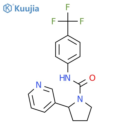 1-Pyrrolidinecarboxamide, 2-(3-pyridinyl)-N-[4-(trifluoromethyl)phenyl]- structure
