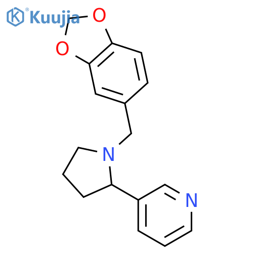 Pyridine, 3-[1-(1,3-benzodioxol-5-ylmethyl)-2-pyrrolidinyl]- structure