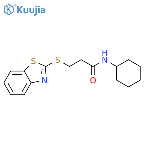 3-(1,3-benzothiazol-2-ylsulfanyl)-N-cyclohexylpropanamide structure