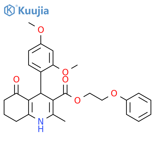 <br>2-phenoxyethyl 4-(2,4-dimethoxyphenyl)-2-methyl-5-oxo-1,4,5,6,7,8-hexahydro -3-quinolinecarboxylate structure