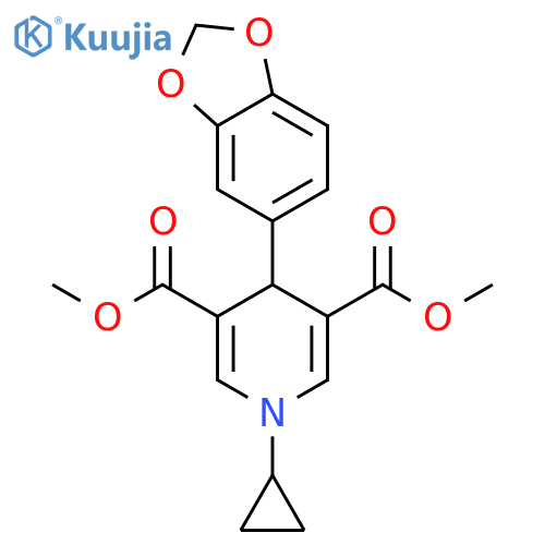 <br>dimethyl 4-(1,3-benzodioxol-5-yl)-1-cyclopropyl-1,4-dihydro-3,5-pyridinedic arboxylate structure